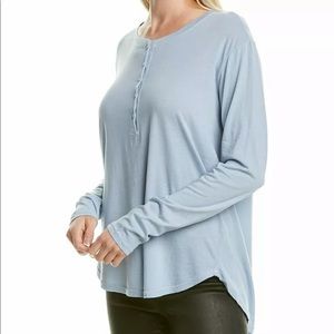 🔥MICHAEL STARS🔥Jayla Henley Long Sleeve Shirt Dark Blue XS/Small NWT